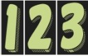 7 1/2″ Chartreuse & Black Windshield Numbers